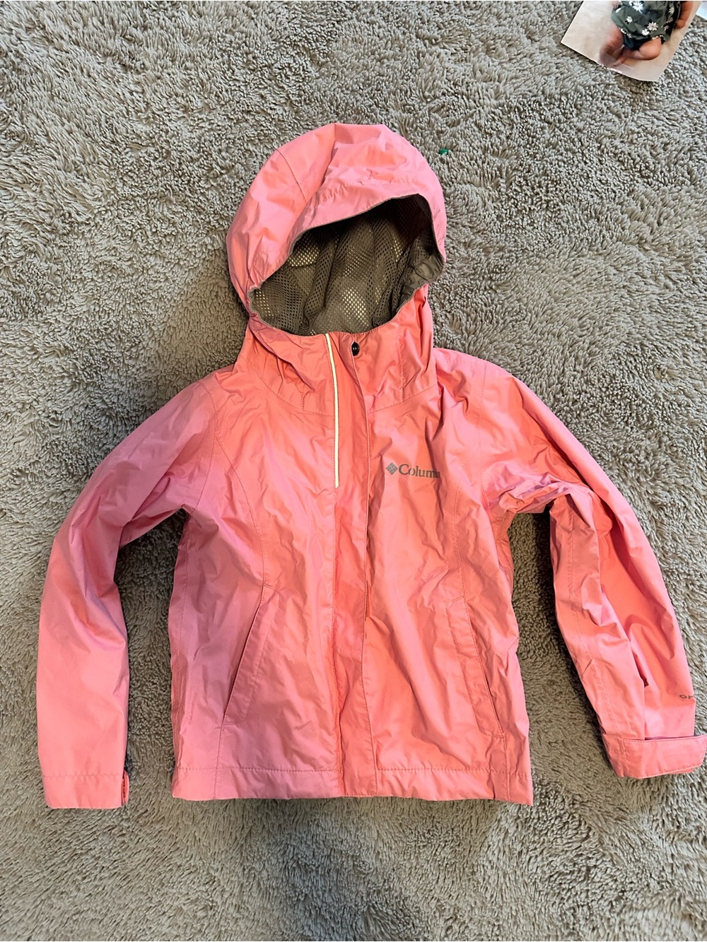 Columbia Pink Hooded Kids Raincoat